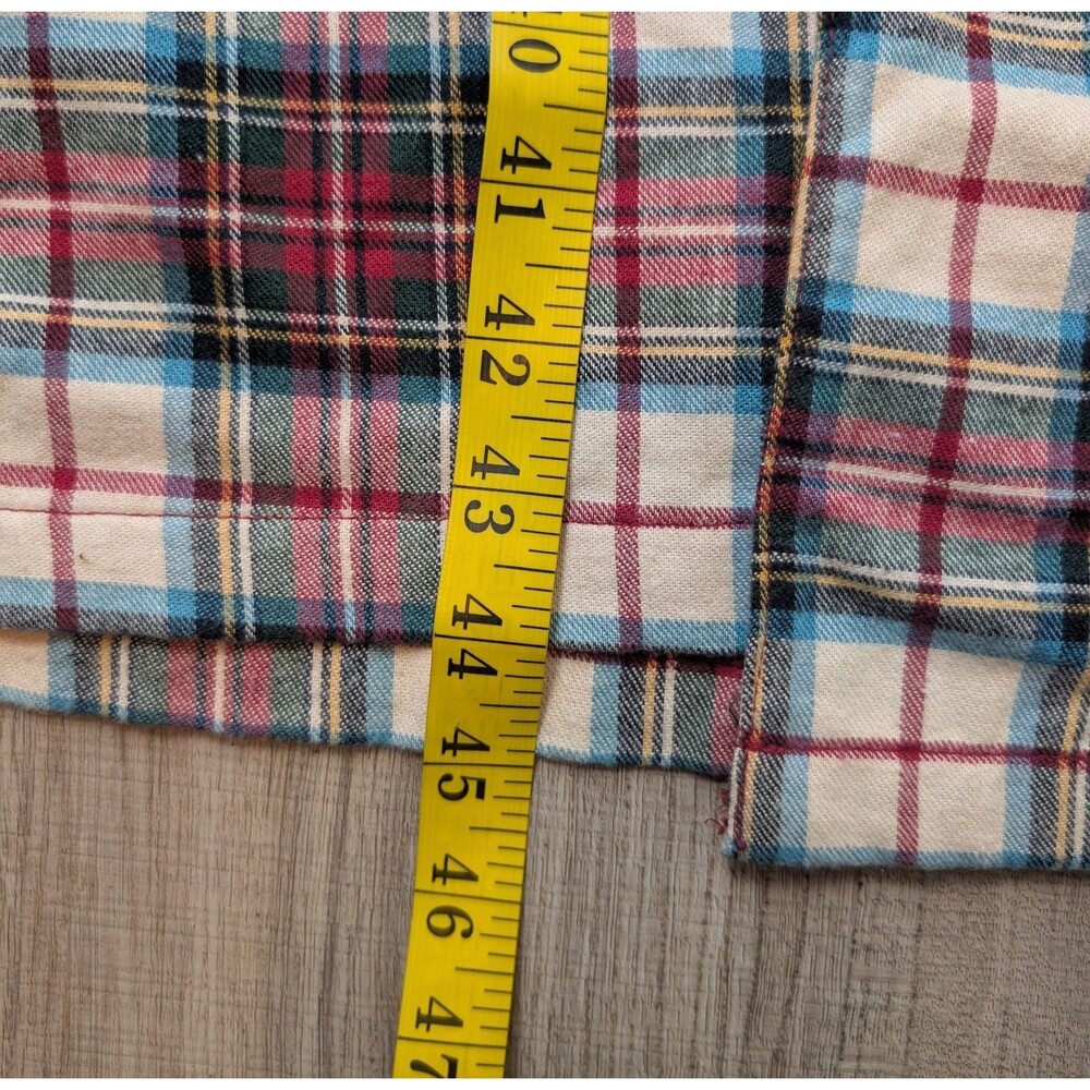 LL Bean Size L Robe Multicolor Tartan Plaid Flannel 100% Cotton Lounge *No Belt* - Picture 8 of 8